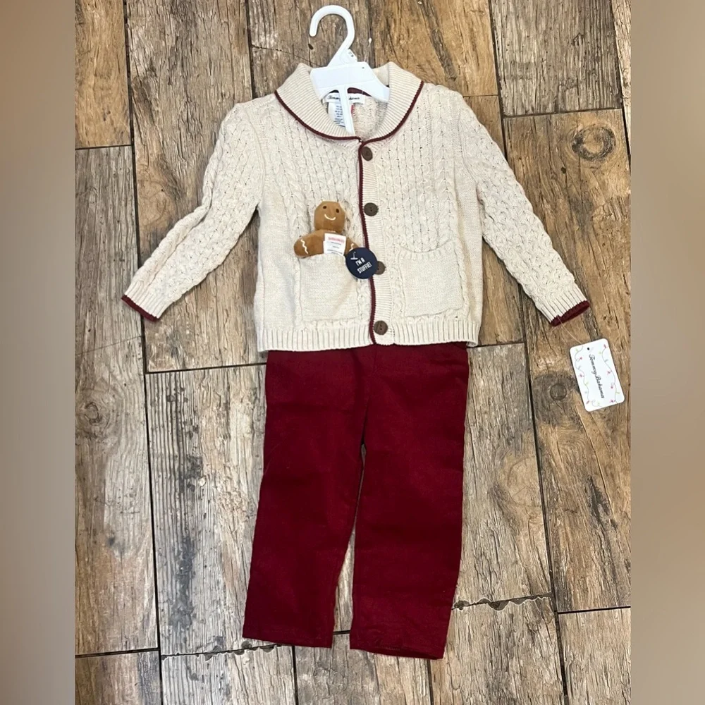 Tommy Bahama size 12 months button sweater & pants 2 piece set NWT